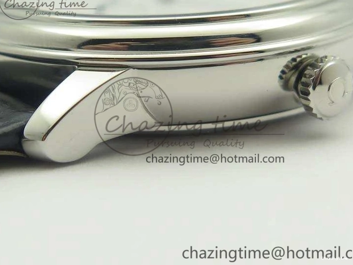 0106 Fashionable De Ville Prestige Real Power Reserve SS TW 1:1 Best Edition White Dial Blue Markers On Leather Strap A 8094